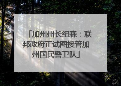 加州州长纽森：联邦政府正试图接管加州国民警卫队