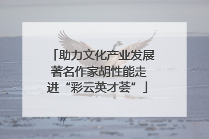 助力文化产业发展 著名作家胡性能走进“彩云英才荟”
