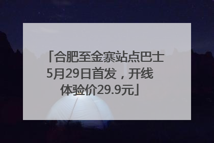 合肥至金寨站点巴士5月29日首发，开线体验价29.9元