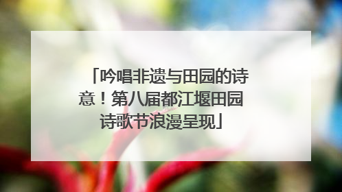 吟唱非遗与田园的诗意！第八届都江堰田园诗歌节浪漫呈现