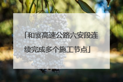 和襄高速公路六安段连续完成多个施工节点