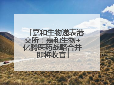 嘉和生物递表港交所：嘉和生物+亿腾医药战略合并即将收官