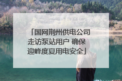国网荆州供电公司走访泵站用户 确保迎峰度夏用电安全