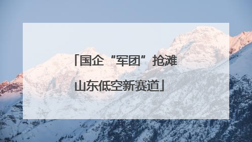 国企“军团”抢滩山东低空新赛道