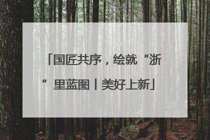 国匠共序，绘就“浙”里蓝图丨美好上新