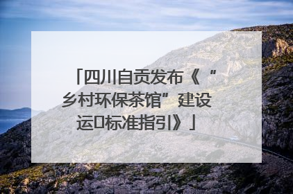 四川自贡发布《“乡村环保茶馆”建设运⾏标准指引》