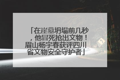 在崖墓坍塌前几秒，他冒死抢出文物！眉山杨宇春获评四川省文物安全守护者