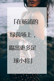 在杨浦的绿茵场上，踢出更多足球小将