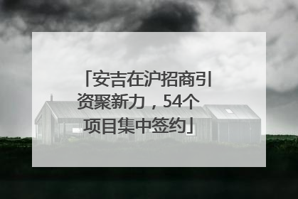 安吉在沪招商引资聚新力，54个项目集中签约