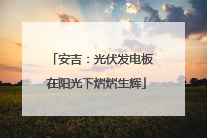安吉：光伏发电板在阳光下熠熠生辉