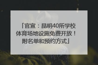 官宣：昆明40所学校体育场地设施免费开放！附名单和预约方式