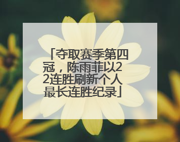 夺取赛季第四冠，陈雨菲以22连胜刷新个人最长连胜纪录