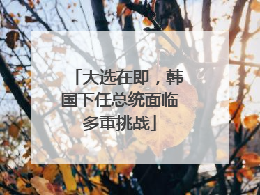 大选在即，韩国下任总统面临多重挑战