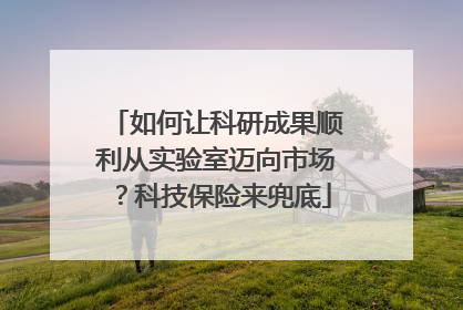 如何让科研成果顺利从实验室迈向市场？科技保险来兜底