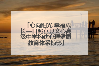 心向阳光 幸福成长—日照莒县文心高级中学构建心理健康教育体系掠影