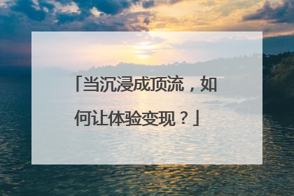 当沉浸成顶流，如何让体验变现？