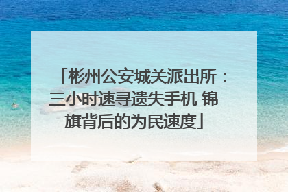 彬州公安城关派出所：三小时速寻遗失手机 锦旗背后的为民速度
