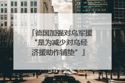 德国加强对乌军援 “是为减少对乌经济援助作铺垫”