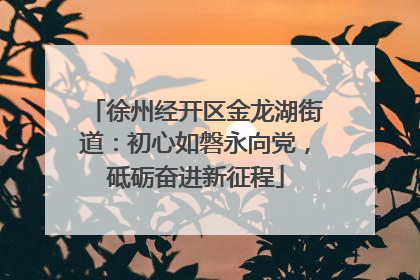 徐州经开区金龙湖街道：初心如磐永向党，砥砺奋进新征程