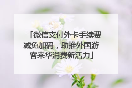 微信支付外卡手续费减免加码，助推外国游客来华消费新活力