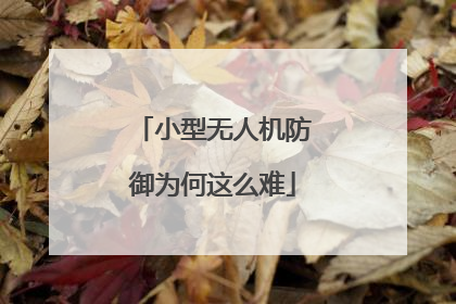 小型无人机防御为何这么难