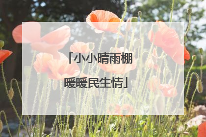 小小晴雨棚 暖暖民生情