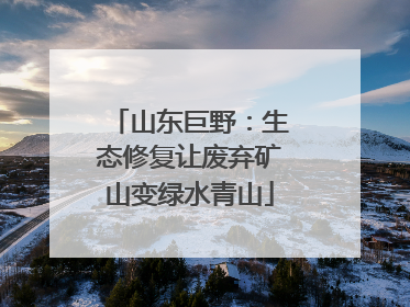 山东巨野：生态修复让废弃矿山变绿水青山