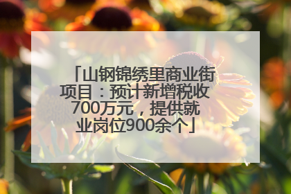 山钢锦绣里商业街项目：预计新增税收700万元，提供就业岗位900余个