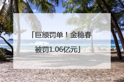 巨额罚单！金穗春被罚1.06亿元
