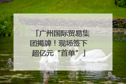 广州国际贸易集团揭牌！现场签下超亿元“首单”