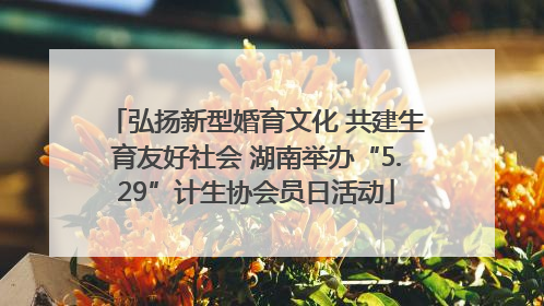 弘扬新型婚育文化 共建生育友好社会 湖南举办“5.29”计生协会员日活动