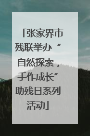 张家界市残联举办“自然探索，手作成长”助残日系列活动