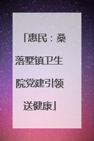惠民：桑落墅镇卫生院党建引领送健康