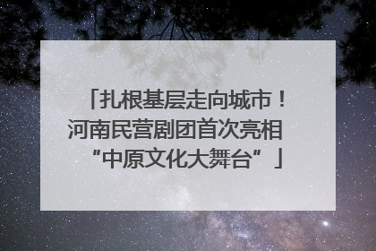 扎根基层走向城市！河南民营剧团首次亮相“中原文化大舞台”