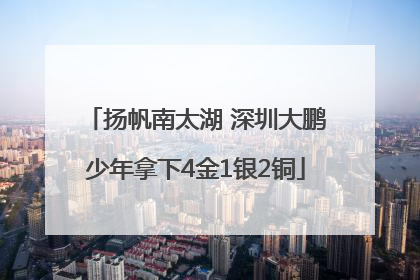 扬帆南太湖 深圳大鹏少年拿下4金1银2铜