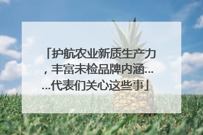护航农业新质生产力，丰富未检品牌内涵……代表们关心这些事