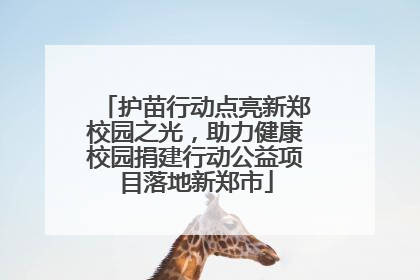 护苗行动点亮新郑校园之光，助力健康校园捐建行动公益项目落地新郑市