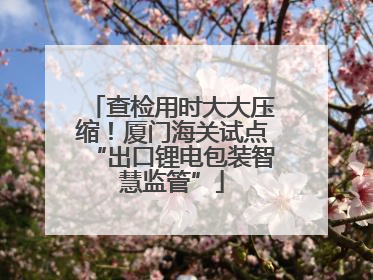 查检用时大大压缩！厦门海关试点“出口锂电包装智慧监管”