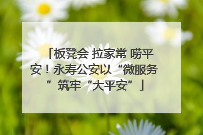 板凳会 拉家常 唠平安！永寿公安以“微服务”筑牢“大平安”