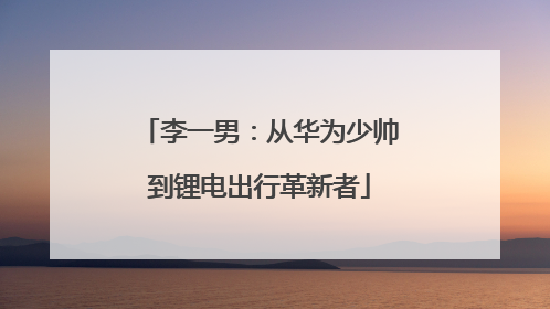 李一男：从华为少帅到锂电出行革新者