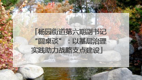 杨园街道第六期副书记“圆桌谈”：以基层治理实践助力战略支点建设