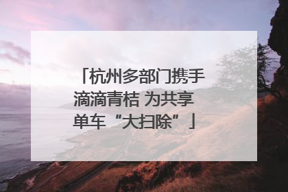 杭州多部门携手滴滴青桔 为共享单车“大扫除”