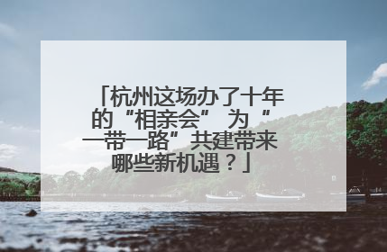 杭州这场办了十年的“相亲会” 为“一带一路”共建带来哪些新机遇？