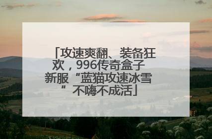 攻速爽翻、装备狂欢，996传奇盒子新服“蓝猫攻速冰雪”不嗨不成活