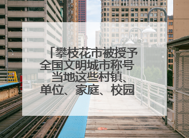 攀枝花市被授予全国文明城市称号 当地这些村镇、单位、家庭、校园也是全国文明！