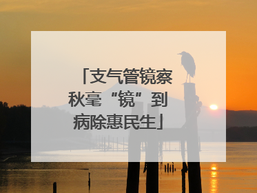 支气管镜察秋毫“镜”到病除惠民生