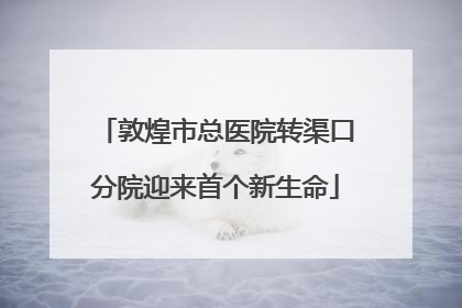 敦煌市总医院转渠口分院迎来首个新生命