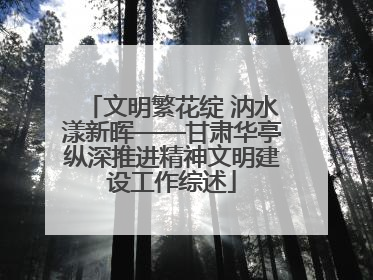 文明繁花绽 汭水漾新晖——甘肃华亭纵深推进精神文明建设工作综述