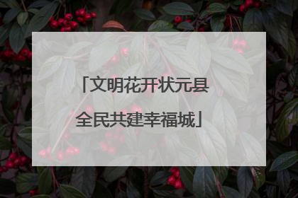 文明花开状元县 全民共建幸福城