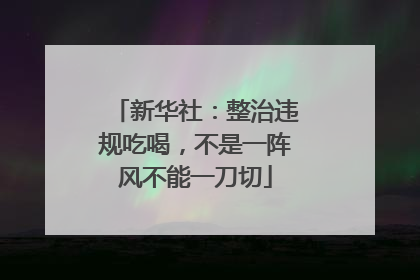 新华社：整治违规吃喝，不是一阵风不能一刀切